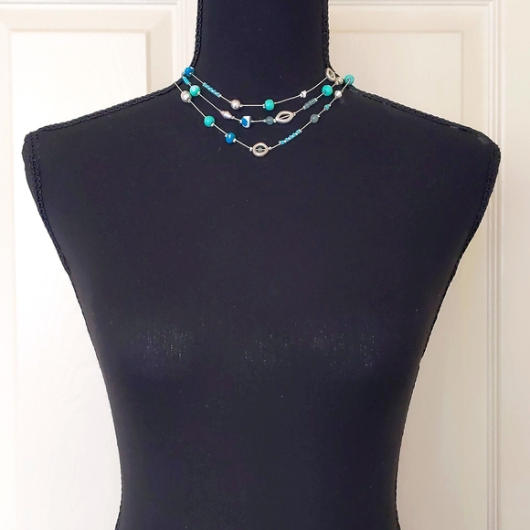 The Limited Multiple Shapes/Colors/Materials Chained Long Necklace. - Picture 2 of 4